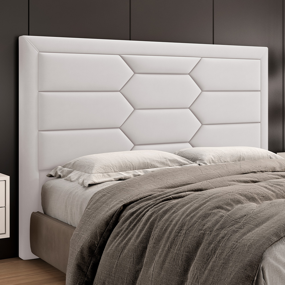 Cabeceira Cama Box King 195cm Estofada Nora P05 Veludo Cinza - Lyam Decor