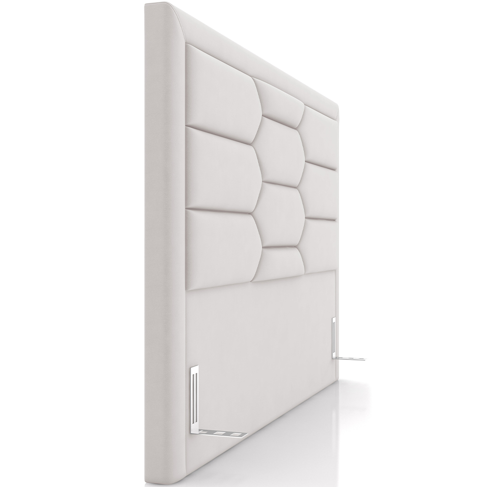 Cabeceira Cama Box King 195cm Estofada Nora P05 Veludo Cinza - Lyam Decor