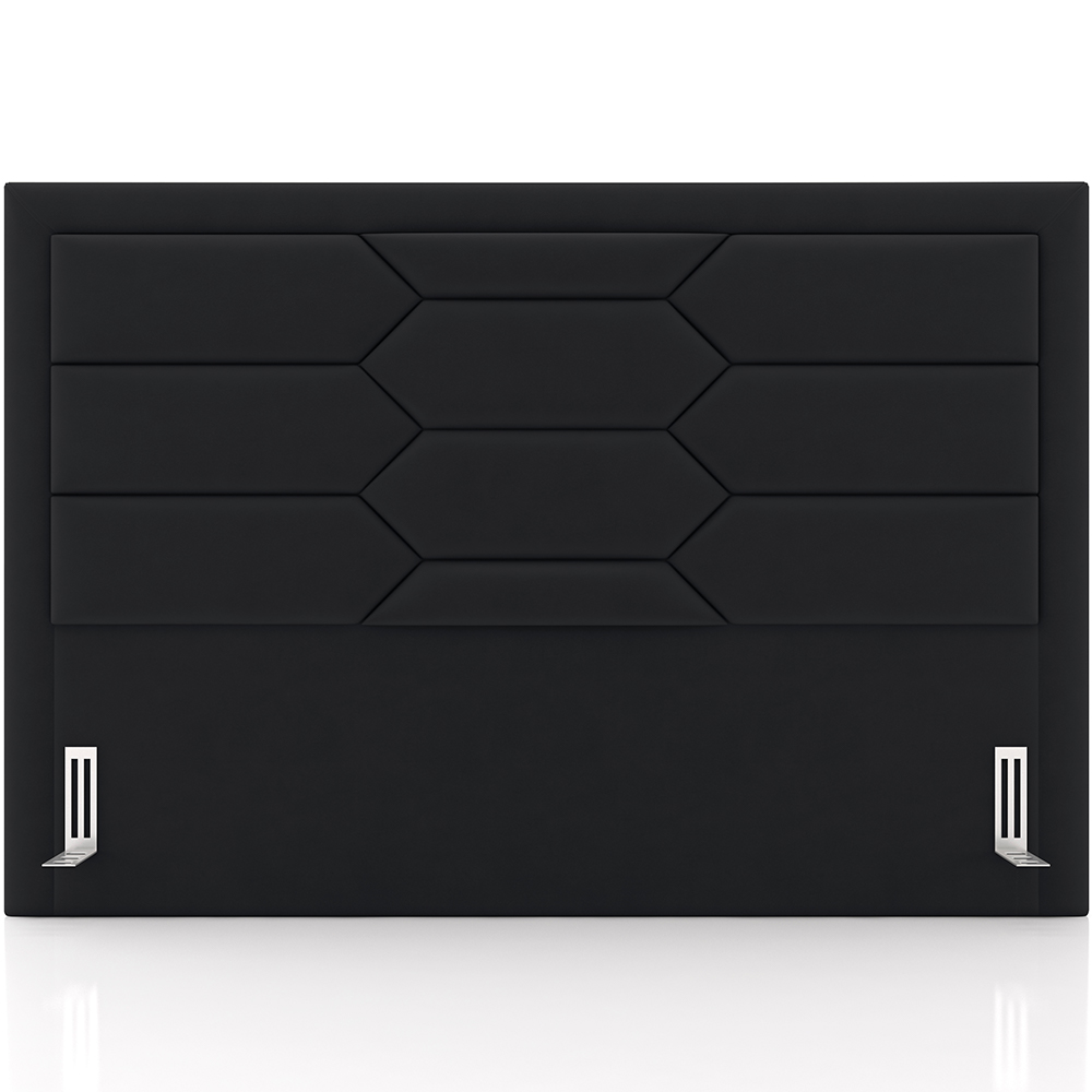 Cabeceira Cama Box King 195cm Estofada Nora P05 Veludo Preto - Lyam Decor