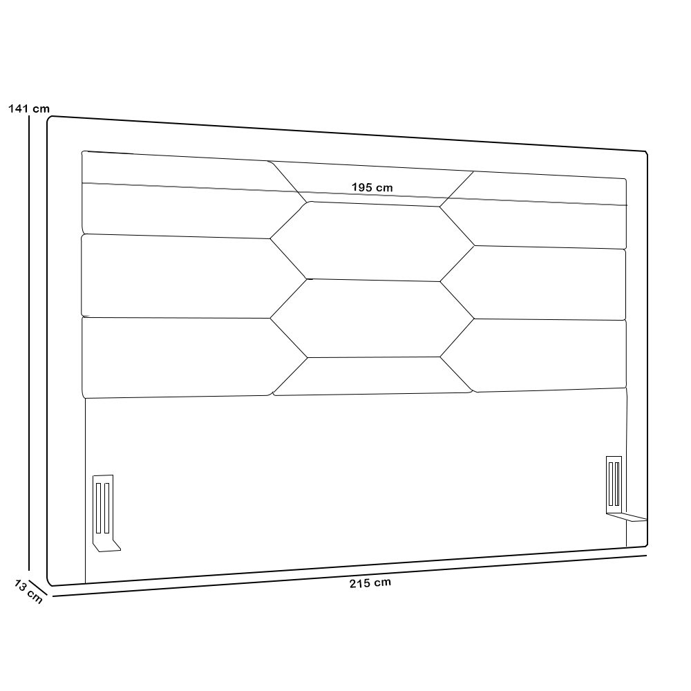 Cabeceira Cama Box King 195cm Estofada Nora P05 Veludo Preto - Lyam Decor