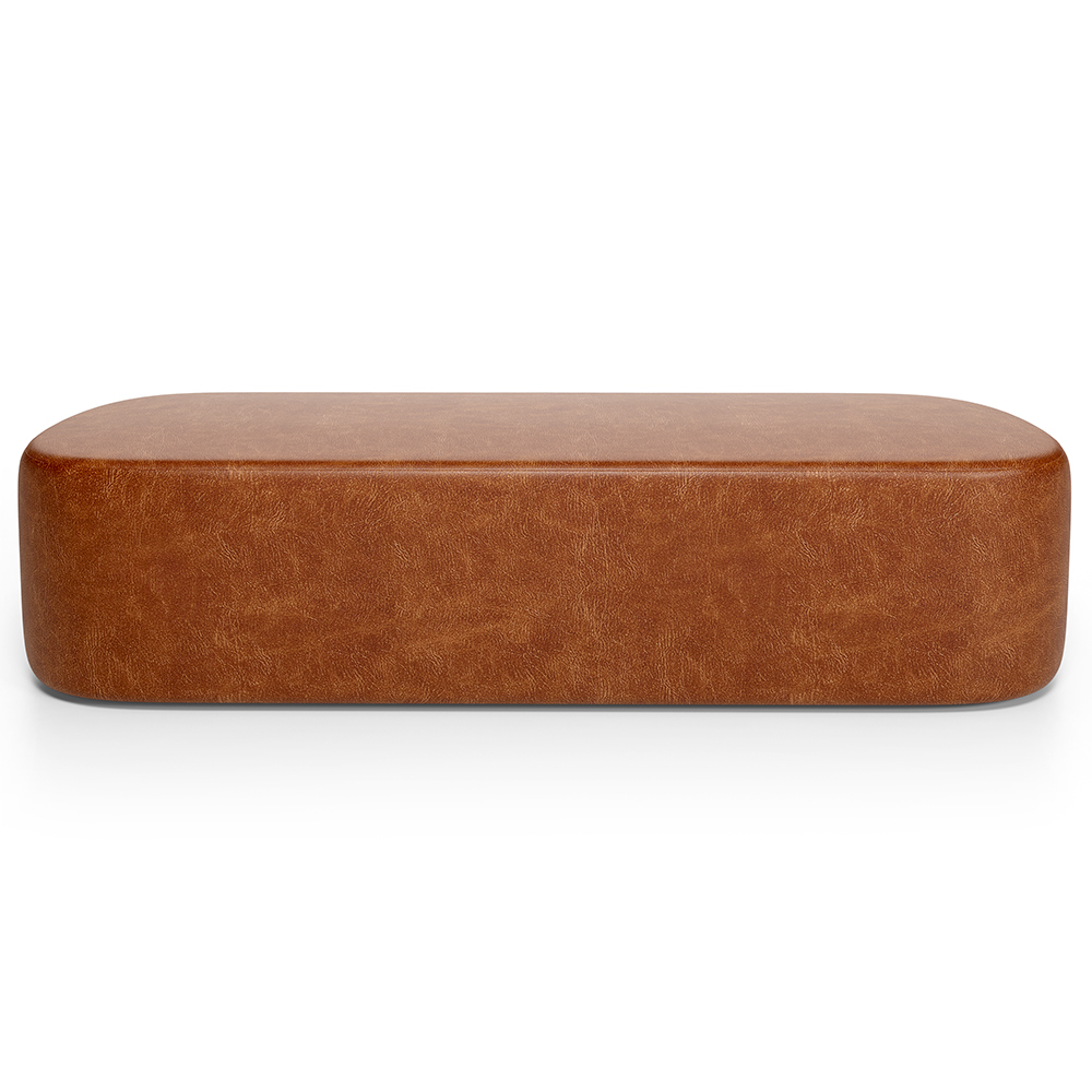 Cabeceira Cama Box King 195cm Lanna com Puff Recamier Doha W01 Couríssimo Camel - Lyam Decor