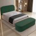 Cabeceira Cama Box King 195cm Lanna com Puff Recamier Doha W01 Couríssimo Verde - Lyam Decor