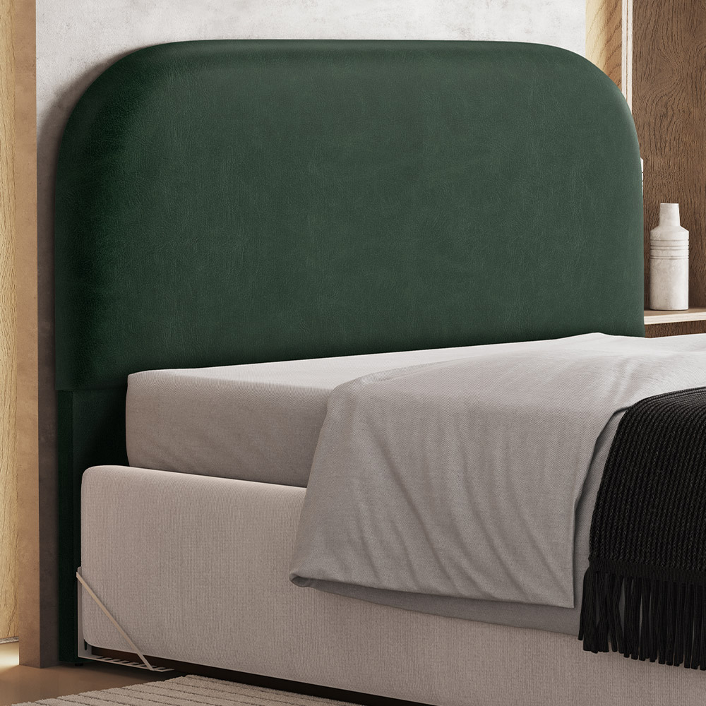 Cabeceira Cama Box King 195cm Orgânica Lanna W01 Couríssimo Verde - Lyam Decor