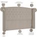 Cabeceira Cama Box King com Tachas 195 cm Sofia P05 Linho Creme - Lyam Decor