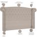 Cabeceira Cama Box King com Tachas 195 cm Sofia P05 Linho Cru - Lyam Decor
