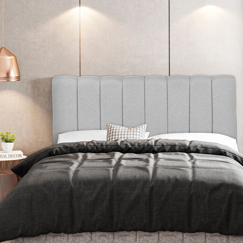 Cabeceira Cama Box Painel Casal 140 cm Dubai W01 Linho Cinza - Lyam Decor