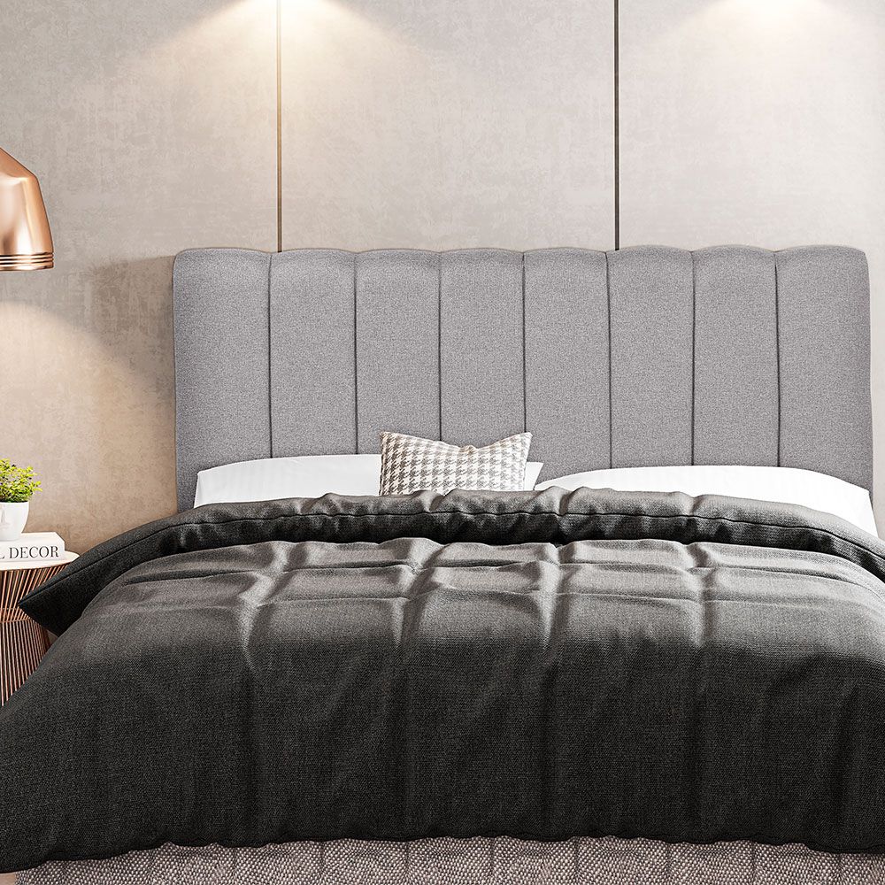 Cabeceira Cama Box Painel Casal 140 cm Dubai W01 Linho Cinza Escuro - Lyam Decor