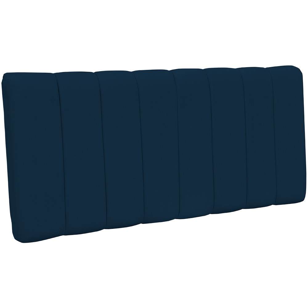 Cabeceira Cama Box Painel Casal 140 cm Dubai W01 Suede Azul Marinho - Lyam Decor