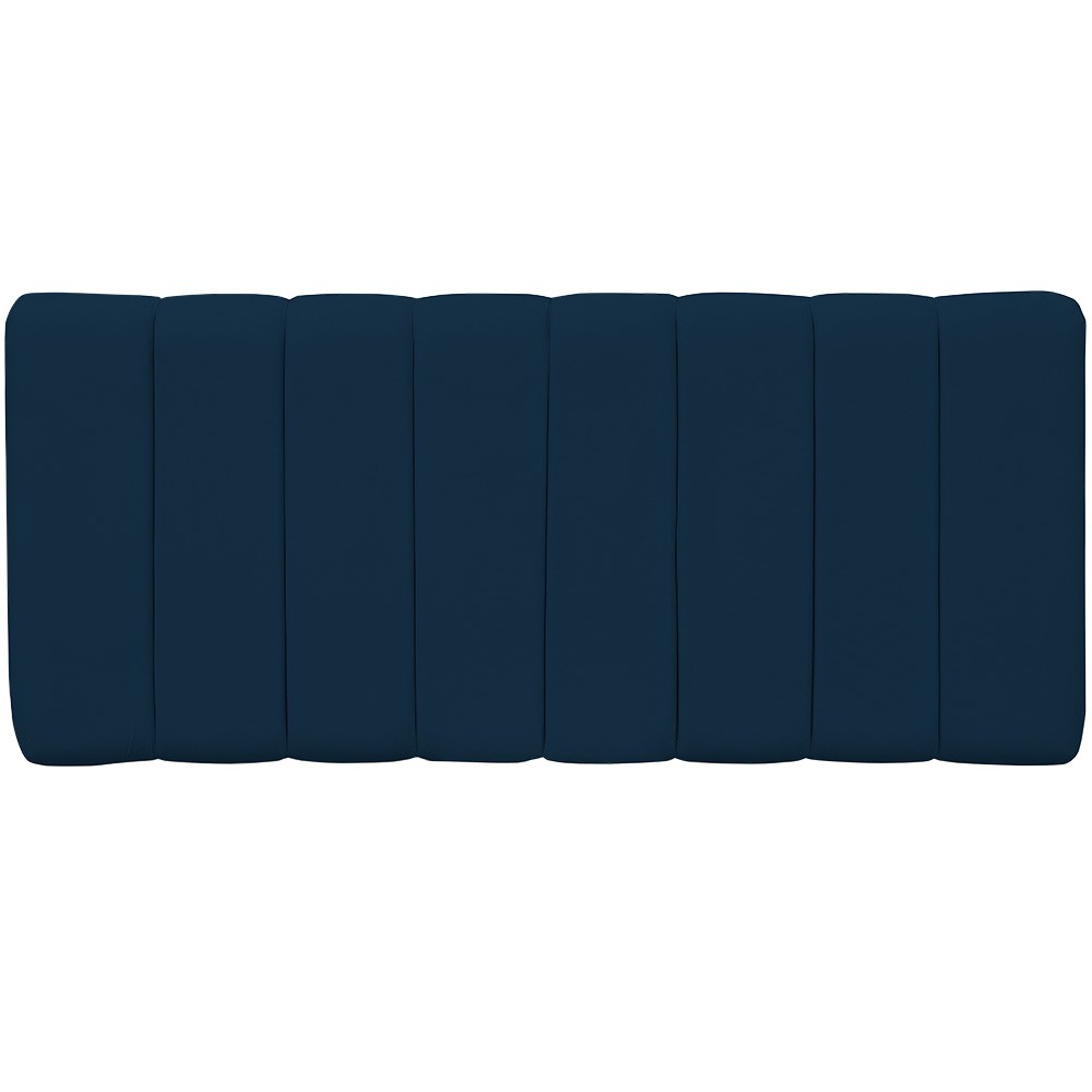 Cabeceira Cama Box Painel Casal 140 cm Dubai W01 Suede Azul Marinho - Lyam Decor