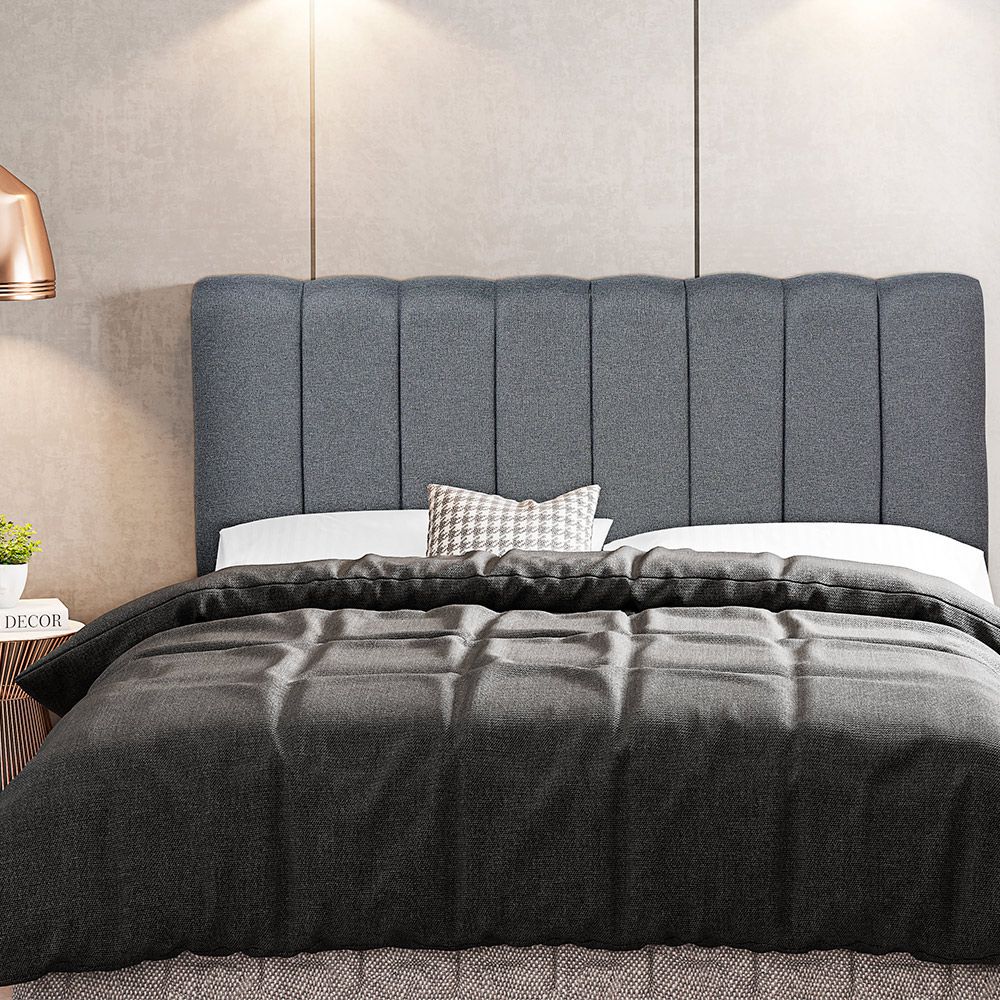 Cabeceira Cama Box Painel Casal 160 cm Dubai W01 Linho Chumbo - Lyam Decor