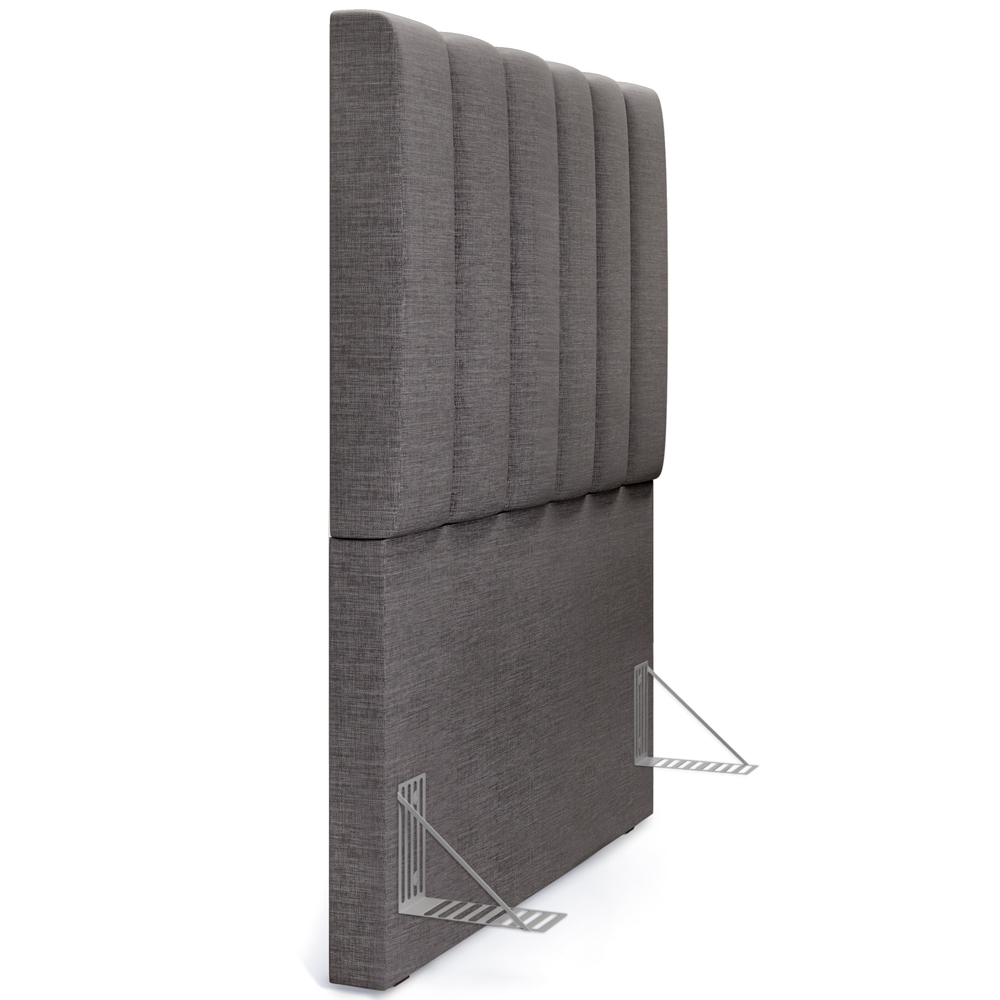 Cabeceira Cama Box Painel Solteiro 100 cm Dália W01 Linho Cinza Escuro - Lyam Decor