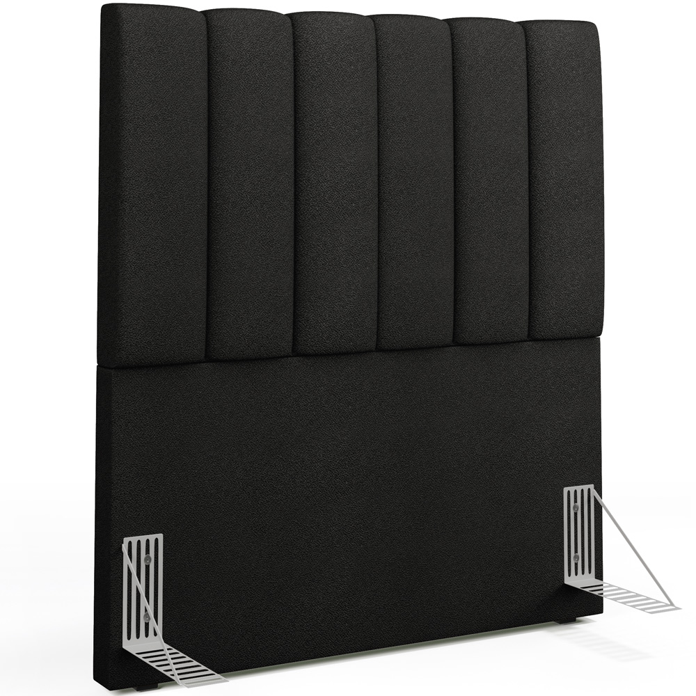 Cabeceira Cama Box Painel Solteiro 100 cm Dália W01 Poliéster Preto - Lyam