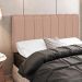 Cabeceira Cama Box Painel Solteiro 100 cm Dubai W01 Linho Rosê  - Lyam Decor