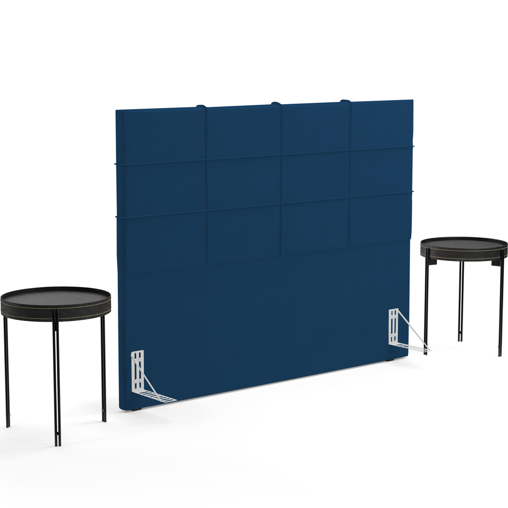 Cabeceira Cama Box Queen 160 cm Roma W01 Suede Azul Marinho - Lyam