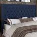 Cabeceira Cama Box Queen 160cm Estofada Frizza P05 Veludo Azul Marinho - Lyam Decor