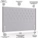 Cabeceira Cama Box Queen 160cm Estofada Frizza P05 Veludo Cinza - Lyam Decor