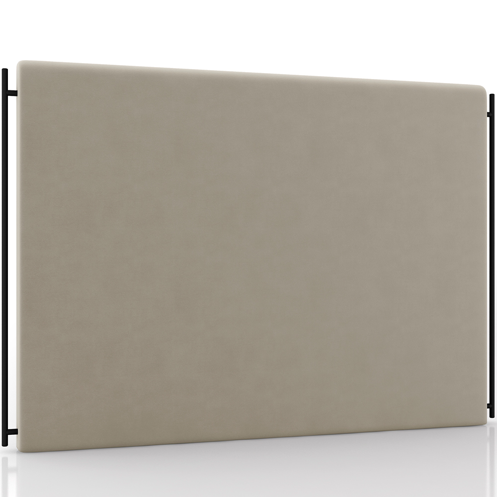 Cabeceira Cama Box Queen 160cm Estofada Goya P05 Suede Bege - Lyam Decor