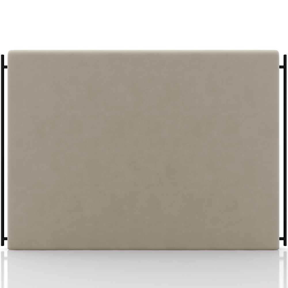Cabeceira Cama Box Queen 160cm Estofada Goya P05 Suede Bege - Lyam Decor