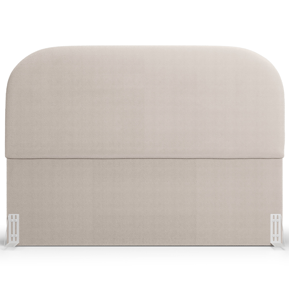Cabeceira Cama Box Queen 160cm Lanna com Puff Recamier Doha W01 Bouclê Creme - Lyam Decor