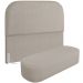 Cabeceira Cama Box Queen 160cm Lanna com Puff Recamier Doha W01 Linho Bege - Lyam Decor