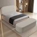 Cabeceira Cama Box Queen 160cm Lanna com Puff Recamier Doha W01 Linho Bege - Lyam Decor