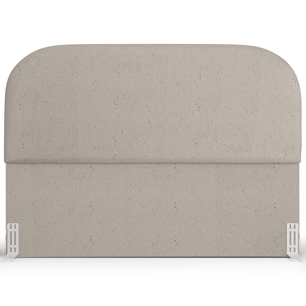 Cabeceira Cama Box Queen 160cm Lanna com Puff Recamier Doha W01 Linho Bege - Lyam Decor