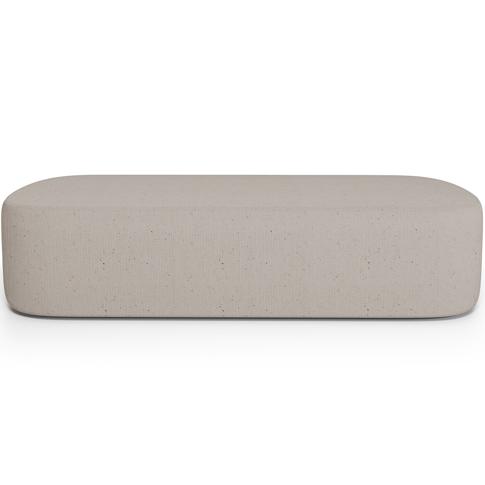 Cabeceira Cama Box Queen 160cm Lanna com Puff Recamier Doha W01 Linho Bege - Lyam Decor