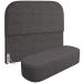 Cabeceira Cama Box Queen 160cm Lanna com Puff Recamier Doha W01 Linho Cinza Escuro - Lyam Decor