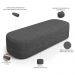 Cabeceira Cama Box Queen 160cm Lanna com Puff Recamier Doha W01 Linho Cinza Escuro - Lyam Decor
