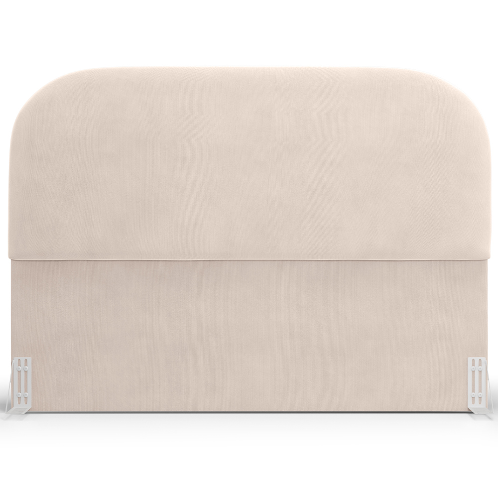 Cabeceira Cama Box Queen 160cm Orgânica Lanna W01 Suede Bege - Lyam Decor