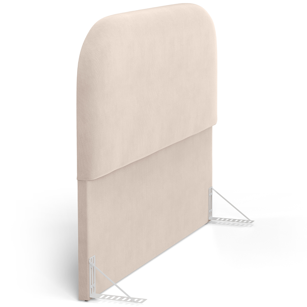 Cabeceira Cama Box Queen 160cm Orgânica Lanna W01 Suede Bege - Lyam Decor
