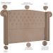 Cabeceira Cama Box Queen com Tachas 160 cm Sofia P05 Veludo Bege - Lyam Decor
