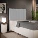 Cabeceira Cama Box Solteiro 100 cm Dália W01 Bouclê Cinza - Lyam Decor