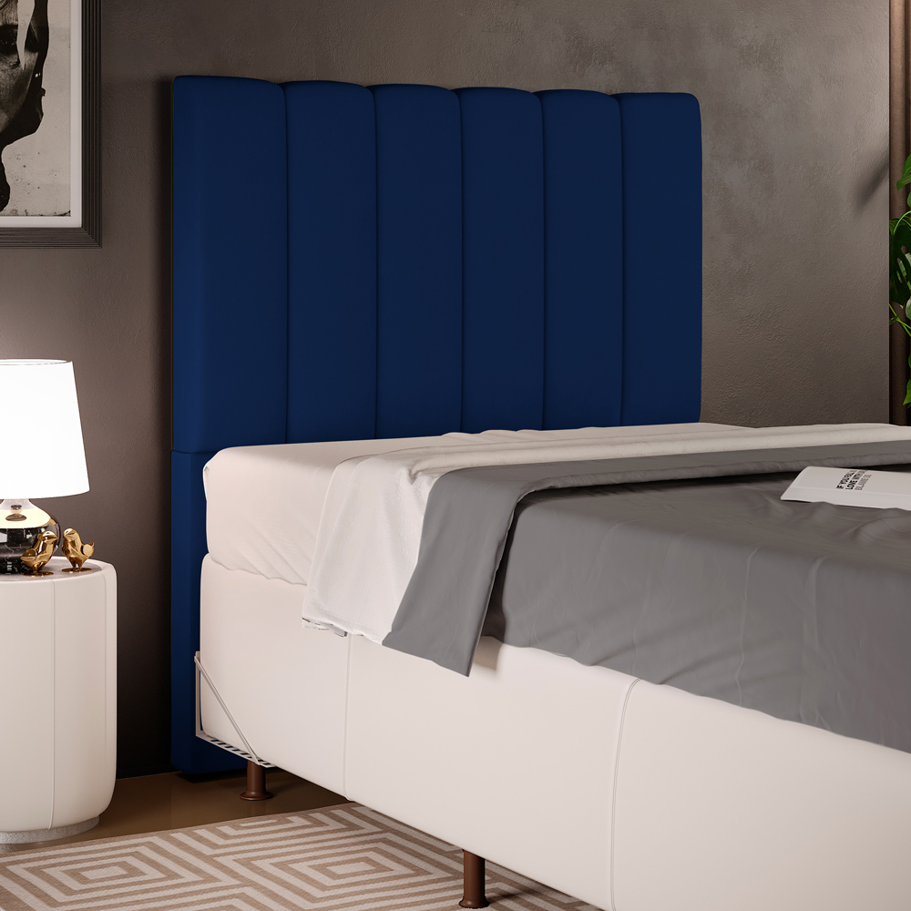 Cabeceira Cama Box Solteiro 100 cm Dália W01 Facto Azul Marinho - Lyam Decor