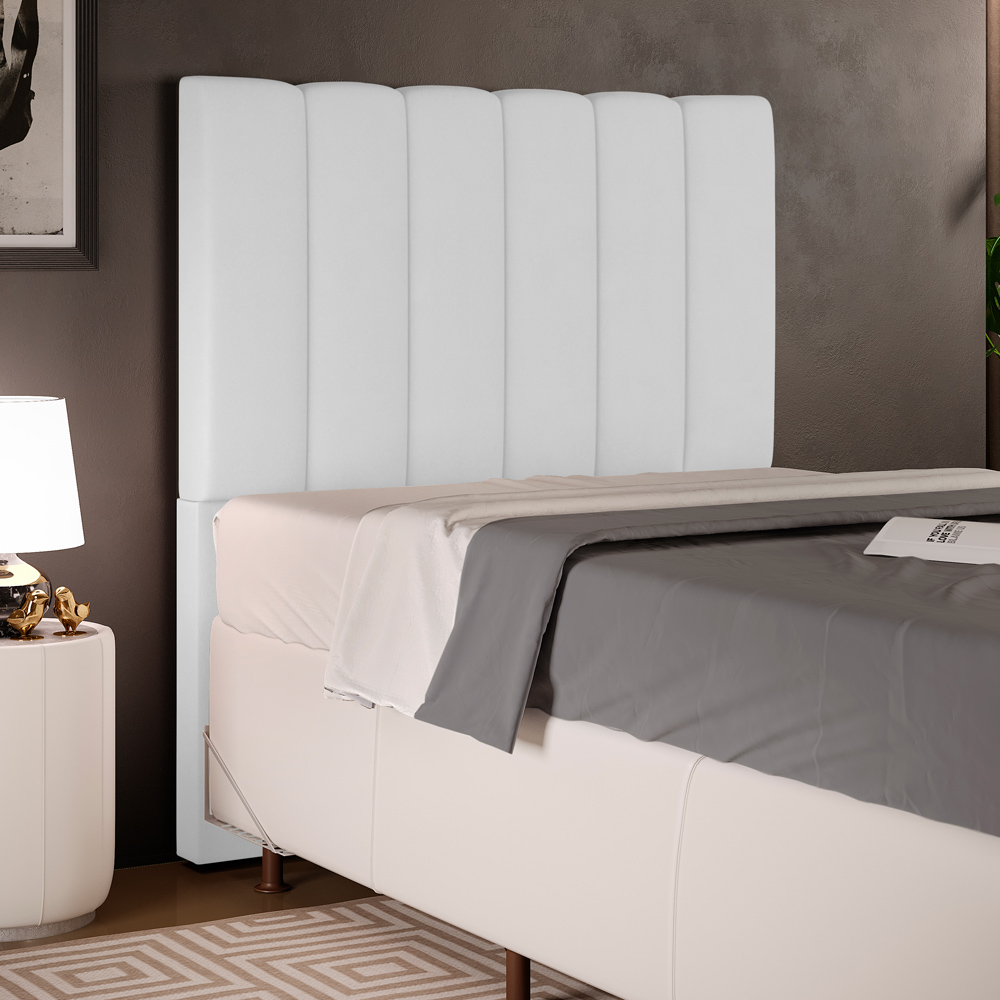 Cabeceira Cama Box Solteiro 100 cm Dália W01 Facto Branco - Lyam Decor