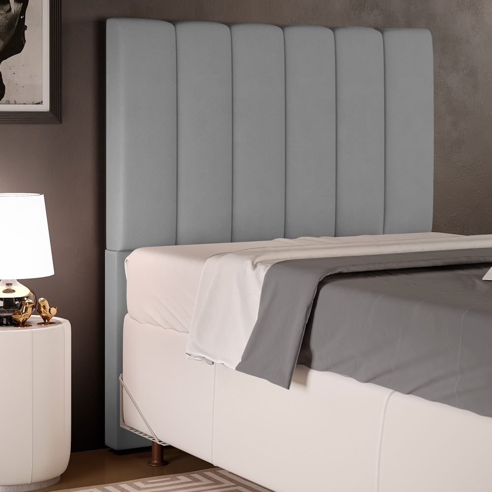 Cabeceira Cama Box Solteiro 100 cm Dália W01 Facto Cinza - Lyam Decor