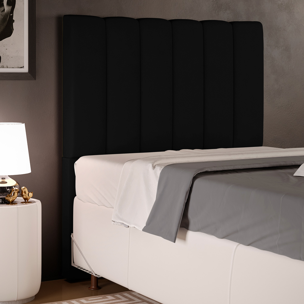Cabeceira Cama Box Solteiro 100 cm Dália W01 Facto Preto - Lyam Decor