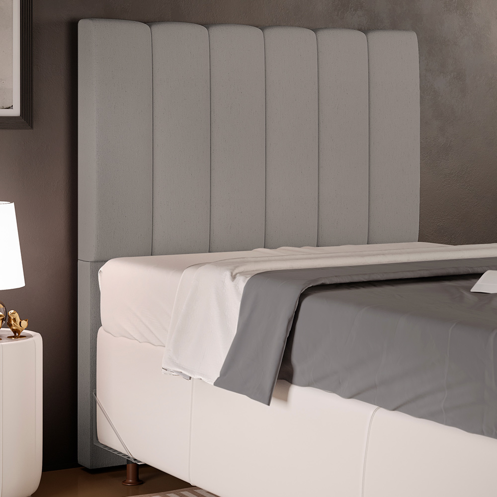 Cabeceira Cama Box Solteiro 100 cm Dália W01 Linho Bege - Lyam Decor