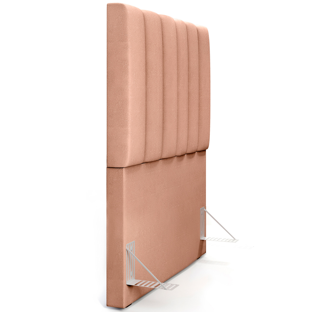 Cabeceira Cama Box Solteiro 100 cm Dália W01 Linho Rosê - Lyam Decor