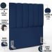 Cabeceira Cama Box Solteiro 100 cm Dália W01 Suede Azul Marinho - Lyam Decor
