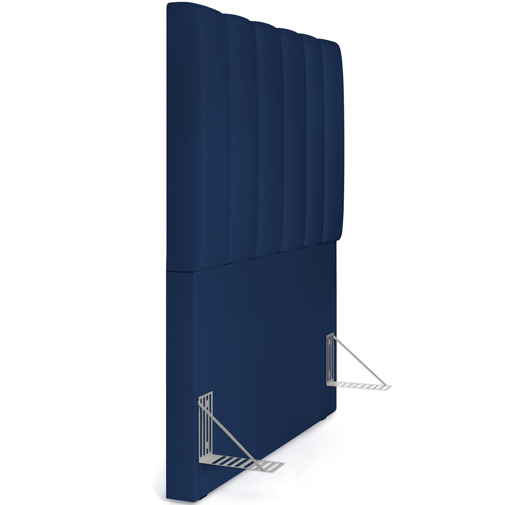 Cabeceira Cama Box Solteiro 100 cm Dália W01 Suede Azul Marinho - Lyam Decor