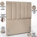 Cabeceira Cama Box Solteiro 100 cm Dália W01 Suede Bege - Lyam Decor