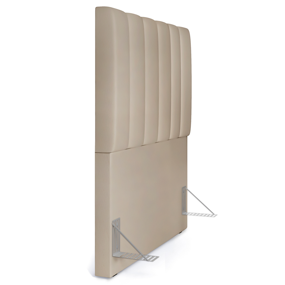 Cabeceira Cama Box Solteiro 100 cm Dália W01 Suede Bege - Lyam Decor