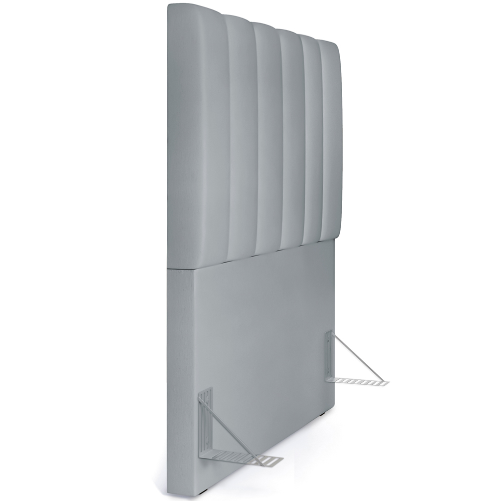 Cabeceira Cama Box Solteiro 100 cm Dália W01 Suede Cinza - Lyam Decor