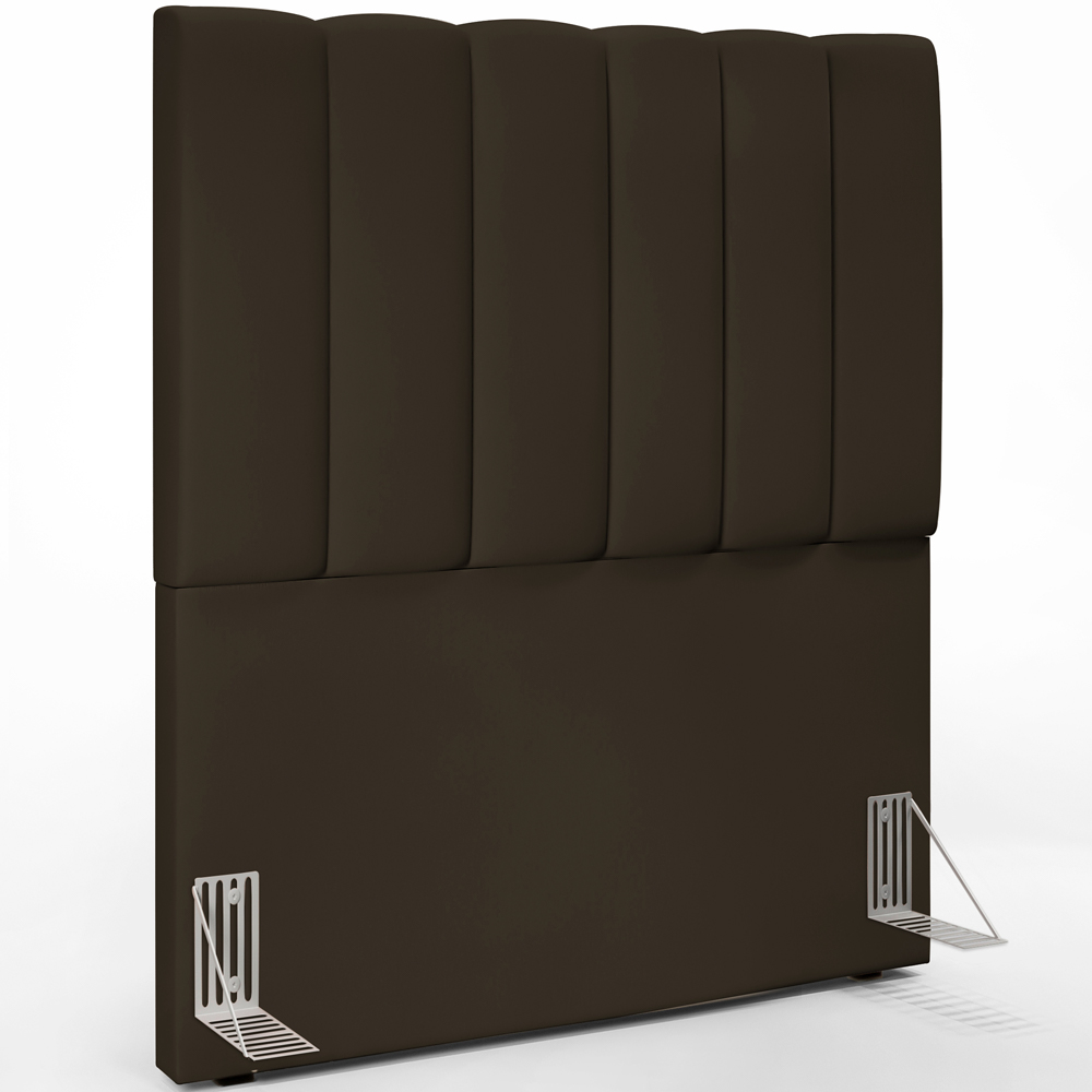 Cabeceira Cama Box Solteiro 100 cm Dália W01 Suede Marrom - Lyam Decor