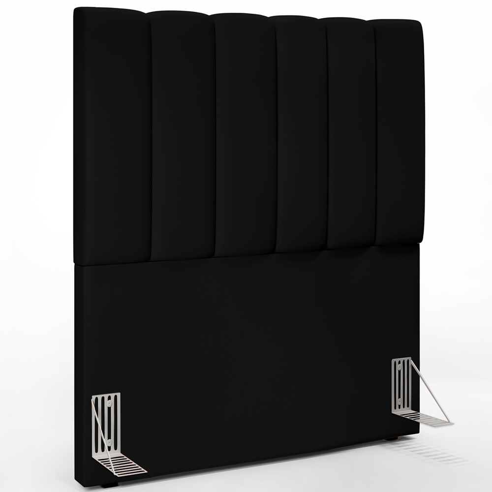 Cabeceira Cama Box Solteiro 100 cm Dália W01 Suede Preto - Lyam Decor