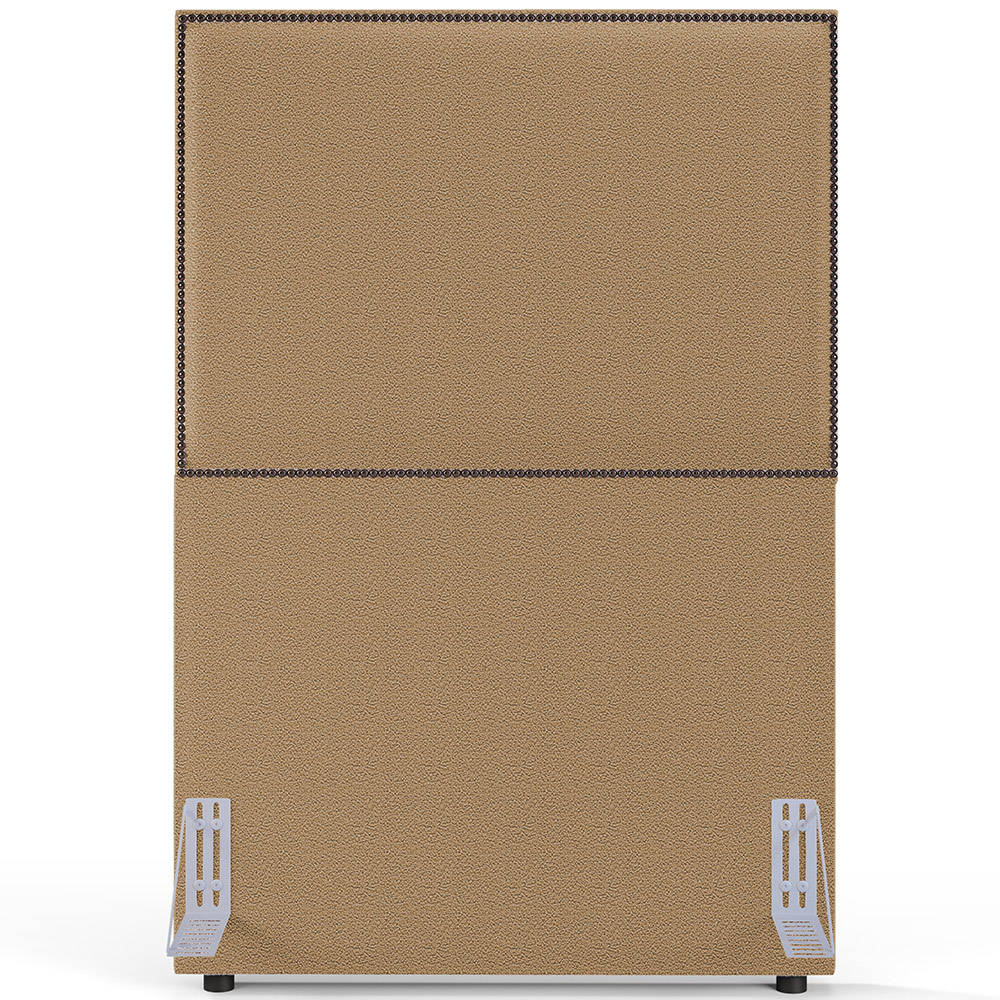 Cabeceira Cama Box Solteiro Com Tachas 100 cm Vicenza L02 Bouclê Mostarda - Lyam Decor