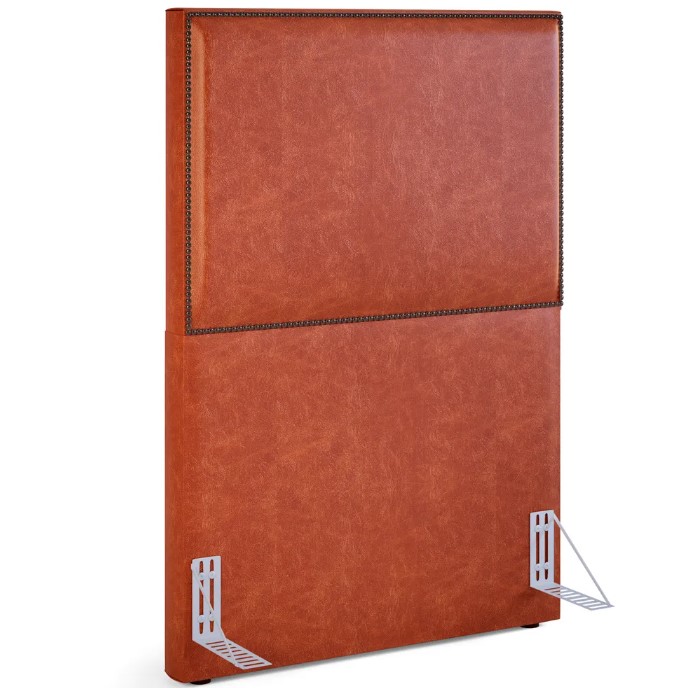 Cabeceira Cama Box Solteiro Com Tachas 100 cm Vicenza L02 Couríssimo Camel - Lyam Decor