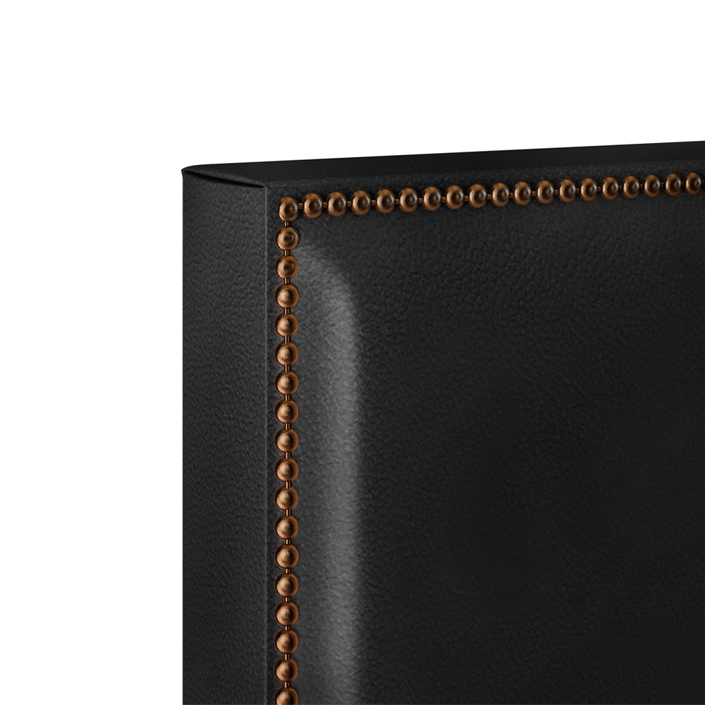 Cabeceira Cama Box Solteiro Com Tachas 100 cm Vicenza L02 Couríssimo Preto - Lyam Decor
