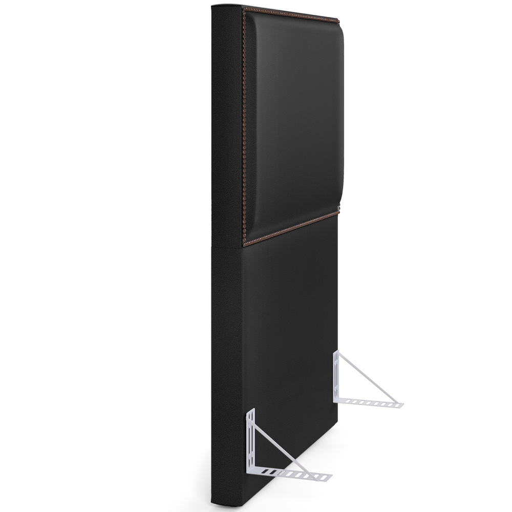 Cabeceira Cama Box Solteiro Com Tachas 100 cm Vicenza L02 Couríssimo Preto - Lyam Decor